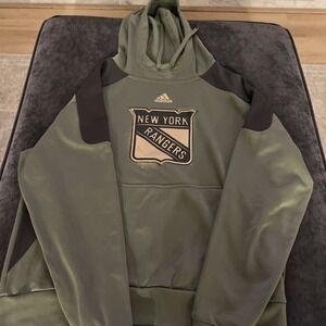 Adidas NHL New York Rangers Salute to Service Military Hockey Sweatshirt Hoodie